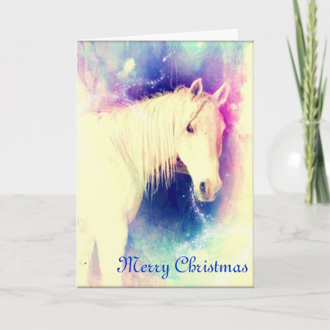 Festividades Cartão de Natal mágico do cavalo árabe (Frente)