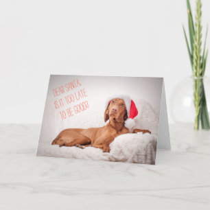 Festividades Cartão de Natal "Magyar Vizsla" Querido Papai Noel