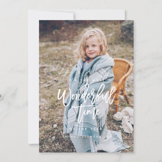 Festividades Cartão de Natal MAIS MARAVILHOSO [branco] (Frente)