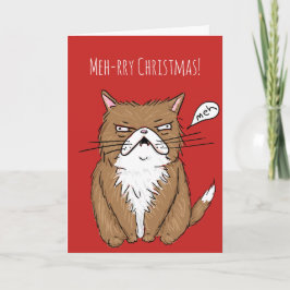 Festividades Cartão de Natal mal-humorado engraçado do gato do