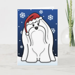 Festividades Cartão de Natal Maltês Kawaii