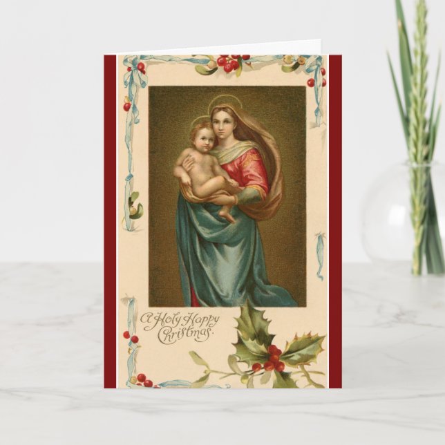 Festividades Cartão de Natal Maria e Jesus (Frente)