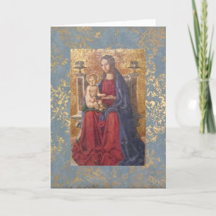 Festividades Cartão de Natal Mary e Criança Lindo Religião