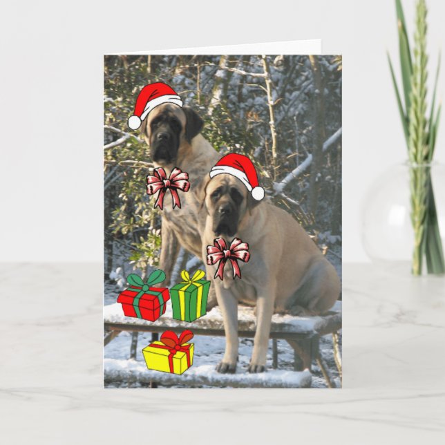 Festividades Cartão de Natal Mastiff (Frente)