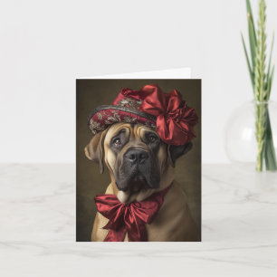 Festividades Cartão de Natal Mastiff Elegante Cão Vitoriano