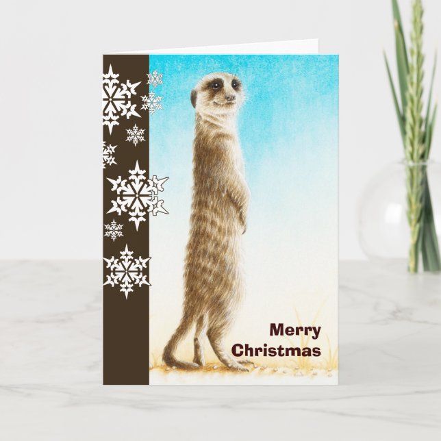 Festividades Cartão de Natal Meerkat (Frente)
