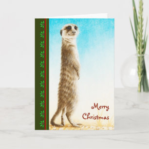 Festividades Cartão de Natal Meerkat