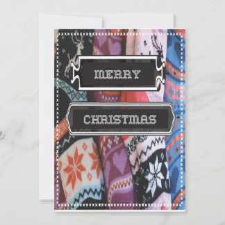 Festividades Cartão de Natal Meia de Natal Suéter Costurado