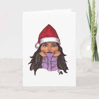 Festividades Cartão de Natal - menina do suor