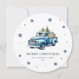 Festividades Cartão de Natal Merry Blue da Watercolor