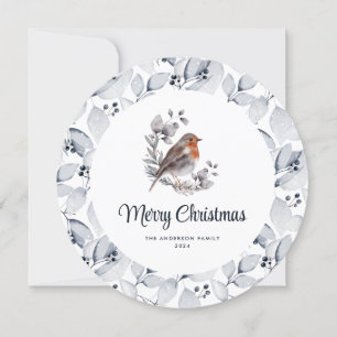 Festividades Cartão de Natal Merry Classic Robin Bird