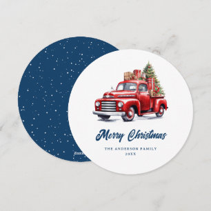 Festividades Cartão de Natal Merry Red Truck Blue