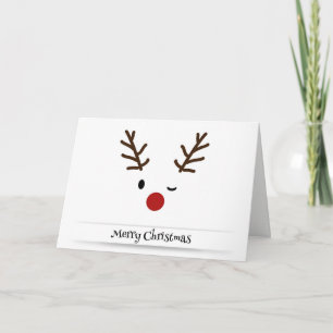 Festividades Cartão de Natal Merry Reindeer Piscar os olhos Ho