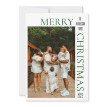 Cartão de Natal Merry Verde Moderno