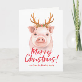 Festividades Cartão de Natal Merry Watercolor