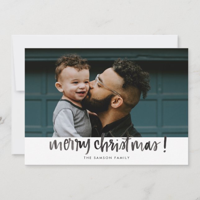 Festividades Cartão de Natal Merry Watercolor (Frente)