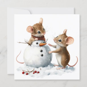 Festividades Cartão de Natal Mice Flat