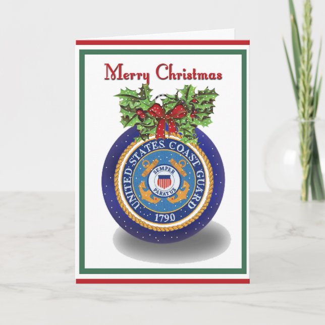 Festividades Cartão de Natal militar da guarda costeira (Frente)