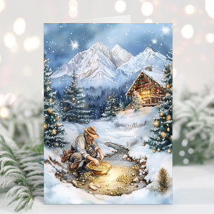 Festividades Cartão de Natal Mineração de Ouro Mineiro de Ouro 