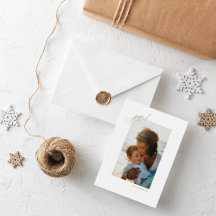 Cartão de Natal Minimalista Alegre com Letra à Mão