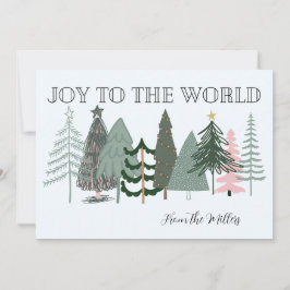 Festividades Cartão de Natal Minimalista Boho Alegria ao Mundo