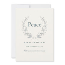 Cartão de Natal Minimalista com Coroa de Oliveira