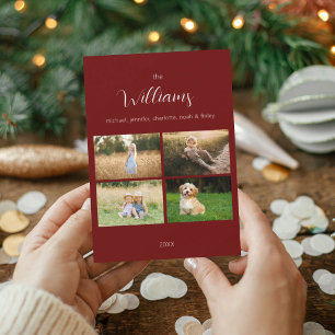 Festividades Cartão de Natal Minimalista com Múltiplas Fotos da