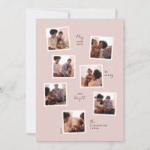 Cartão de Natal minimalista com sete fotos