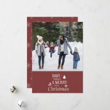 Cartão de Natal Minimalista com uma Foto