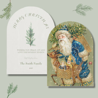 Festividades Cartão de Natal Minimalista do Papai Noel