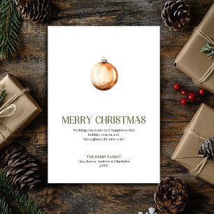 Festividades Cartão de Natal Minimalista Elegante de Enfeite