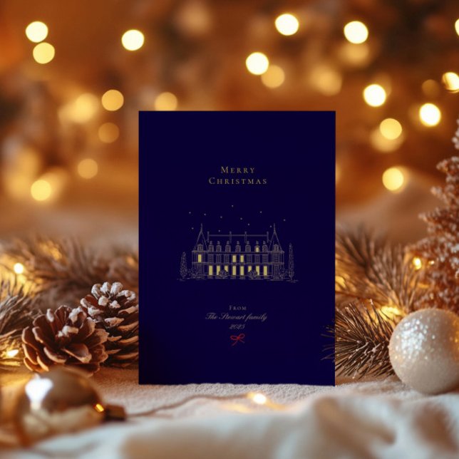 Festividades Cartão de Natal Mínimo Elegante Chic (Elegant Chic Minimalist Christmas Holiday Card)