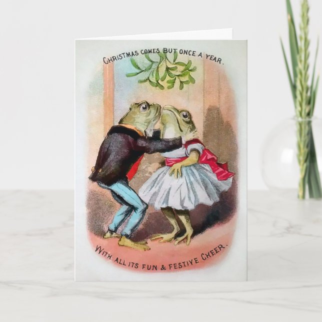 Festividades Cartão de Natal MistletoSapos Vitoriano (Frente)