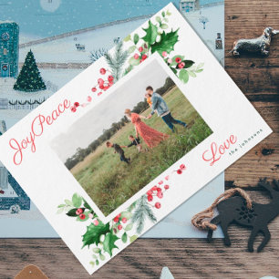 Festividades Cartão de Natal Moderno   Alegria Paz Amor   Fotog