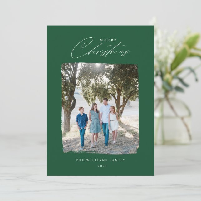 Festividades Cartão de Natal Moderno Bruto Vermelho (Em pé/Frente)