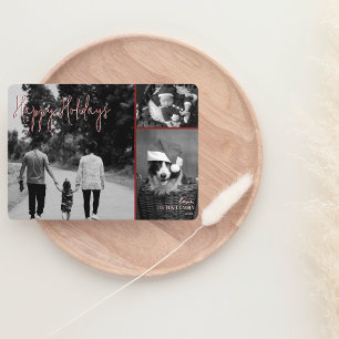 Festividades Cartão de Natal Moderno   Colagem Red Trendy