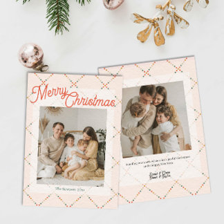Festividades Cartão de Natal Moderno com Foto da Família