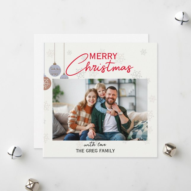 Festividades Cartão de Natal moderno com uma foto (Frente/Verso In Situ)