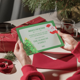 Festividades cartão de natal moderno da família pinheiro de san