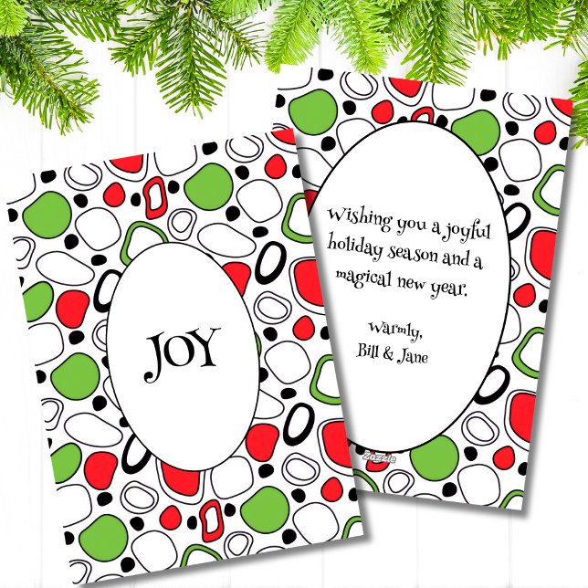 Festividades Cartão de Natal Moderno JOY para Apartamento – Men (Modern Joy Holiday Flat Card)