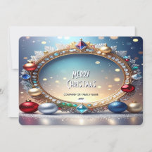 Cartão de Natal Moldura Joia de Natal
