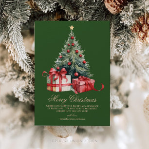 Festividades Cartão de Natal Não Fotográfico da Árvore de Natal
