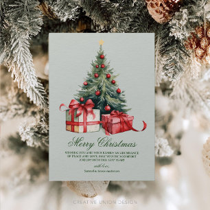 Festividades Cartão de Natal Não Fotográfico da Árvore de Natal