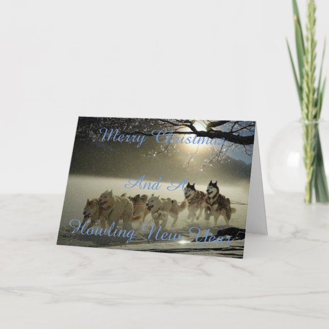 Festividades Cartão de Natal nevado do cão (Frente)