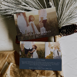 Festividades Cartão de Natal Notícias Foto Sobreposição Azul Mo