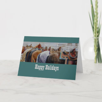 Festividades Cartão de Natal ocidental do cavalo