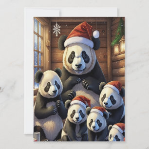 Festividades Cartão de Natal Panda Bears
