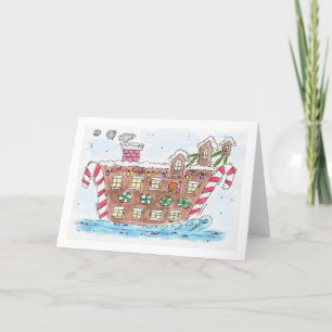 Festividades Cartão de Natal "Papai noel Boat"