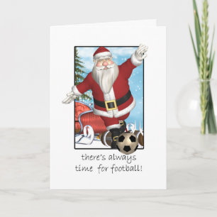 Festividades Cartão de Natal, Papais noeis Jogando Futebol