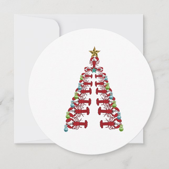 Festividades Cartão de Natal para a árvore de lagosta (Frente)